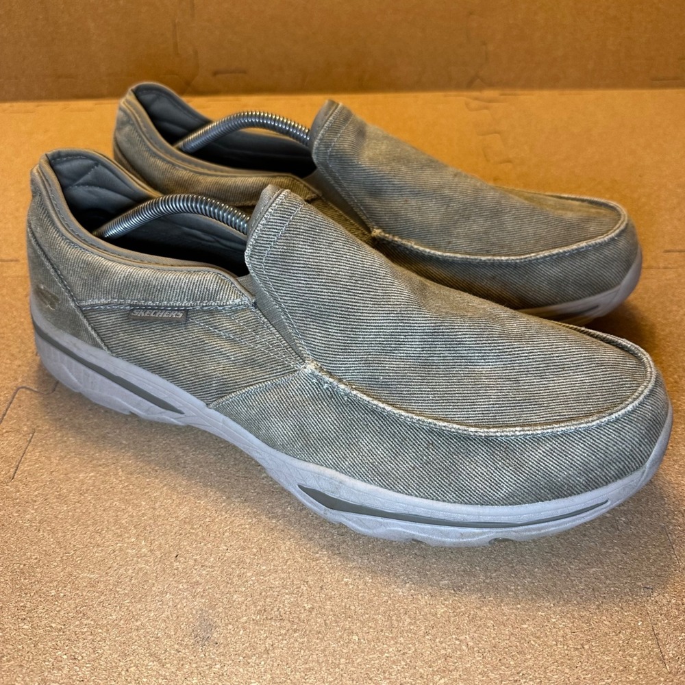 Skechers Loafers Mens 13 Taupe Extra Wide Fit Air Cooled Memory Foam 65355EWW